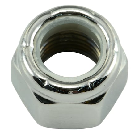 Midwest Fastener Nylon Insert Lock Nut, 3/8"-24, Steel, Chrome Plated, 10 PK 74311